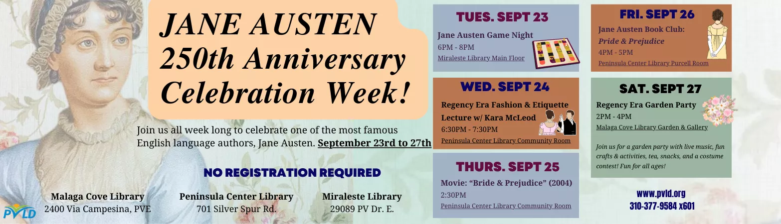 Jane Austen 250th Anniversary Celebration events